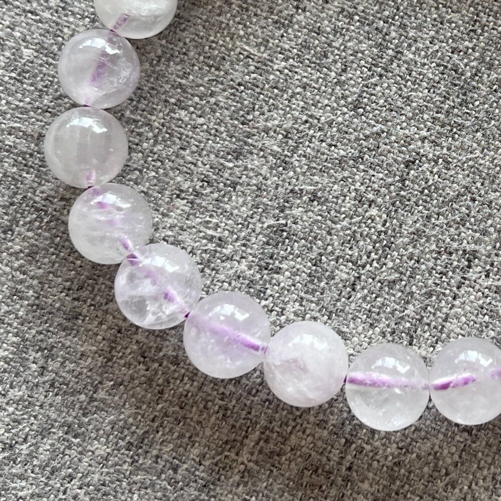 Lavender Amethyst Beaded Bracelet - 22 pcs - Picture 5 of 5